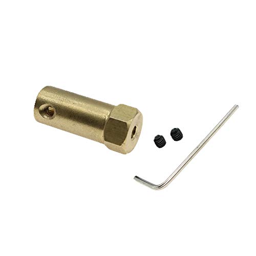 2 Packung 30 mm Sechskantkupplungsmotorstecker Messingmotorwellenkupplung Sechskantkupplung Lochdurchmesser 2mm / 3mm / 4mm / 5mm / 6mm / 7mm / 8mm von T&F