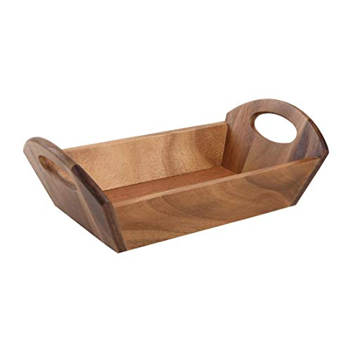 Bread Basket with handles Acacia Wood - 98x180x310mm von T&G Woodware