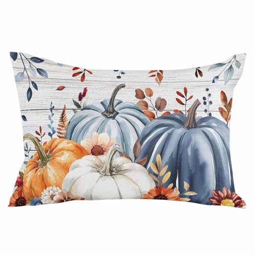 T&H XHome Herbst-Kissenbezüge mit Blumen und Eukalyptusblättern, Bauernhof, 50,8 x 66 cm, Standard-Kissenbezüge aus weicher gebürsteter Mikrofaser mit verstecktem Reißverschluss, Bettkissenbezüge für T&H XHome Herbst-Kissenbezüge mit Blumen und Eukalyptusblättern, Bauernhof, 50,8 x 66 cm, Standard-Kissenbezüge aus weicher gebürsteter Mikrofaser mit verstecktem Reißverschluss, Bettkissenbezüge für von T&H XHome