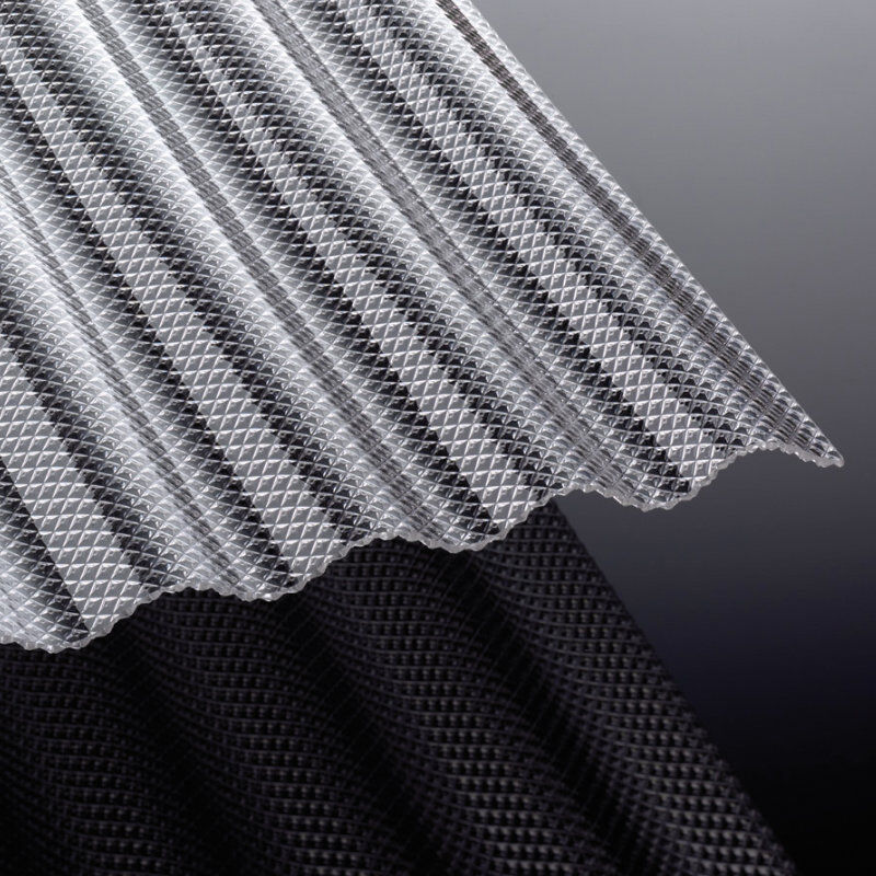 Acrylglas Lichtplatte | Tejesinus | Wellplatte | 76/18 | 3 mm | Breite 1045 mm | wabenstruktur | glasklar von T&J