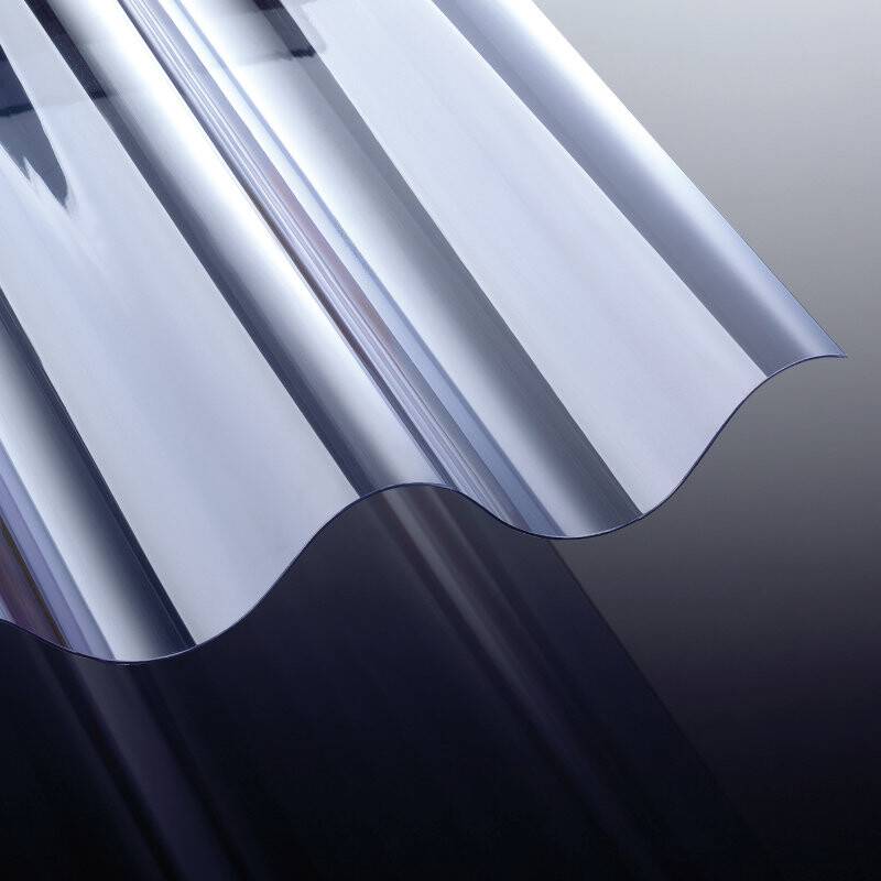 PVC Lichtplatte | NOVAKLAR | Wellplatte | 177/51 Profil 6 3/4 | 1,2 mm | Breite 1152 mm | Glatt | glasklar von T&J