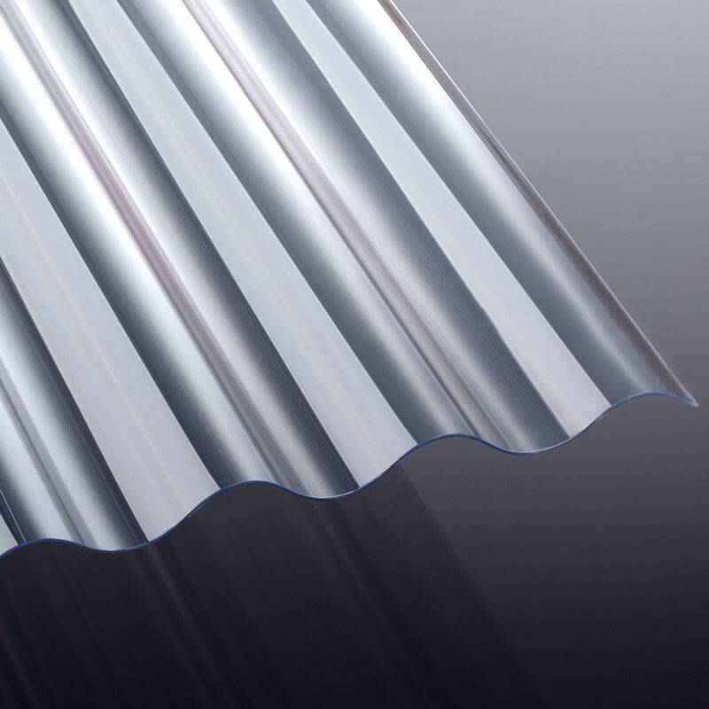 PVC Lichtplatte | NOVAKLAR | Wellplatte | 76/18 | 1,2 mm | Breite 1030 mm | Glatt | glasklar von T&J