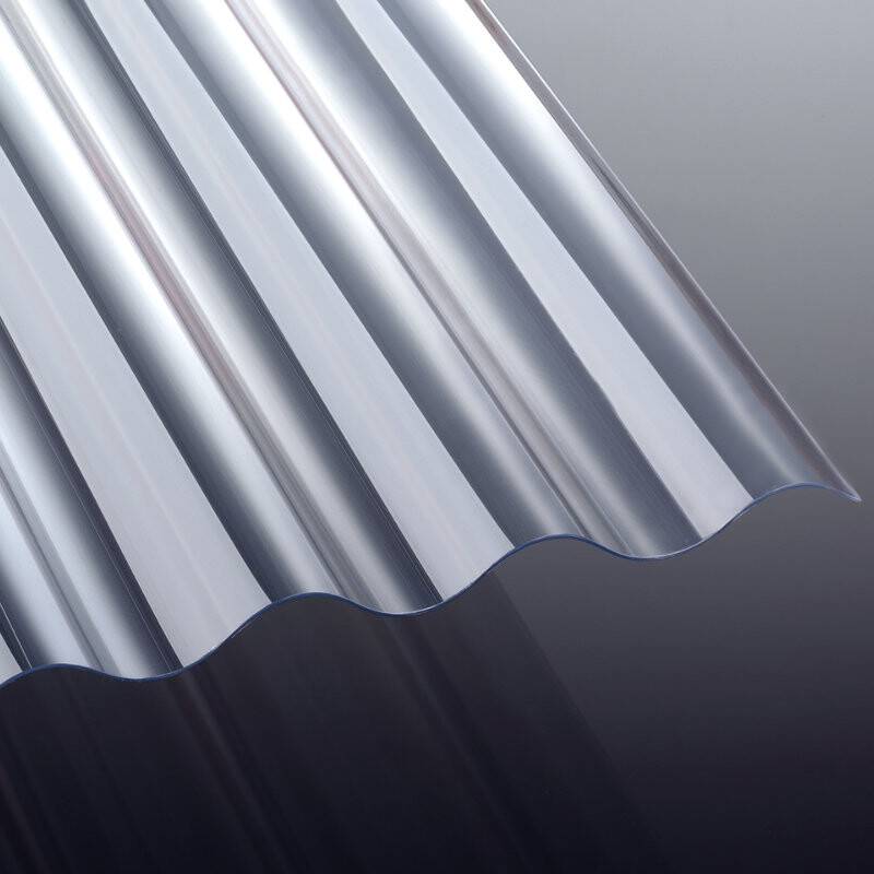 PVC Lichtplatte | NOVAKLAR | Wellplatte | 76/18 | 1,2 mm | Breite 1030 mm | Glatt | glasklar von T&J