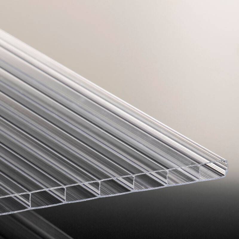 Polycarbonat Doppelstegplatte | Poly Breitkammer | 16 mm | Breite 980 mm | glasklar von T&J