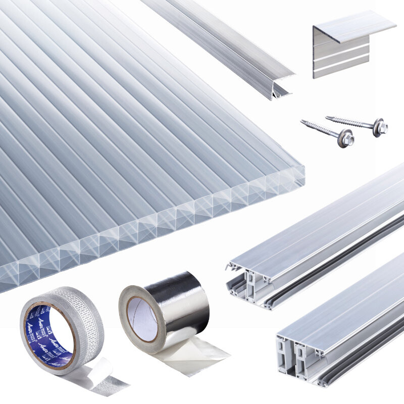 Polycarbonat Stegplatten | Terrassendach-Set | Heatbloc Stegplatte | Thermoverlegeprofil | 25 mm | opal-weiß von T&J