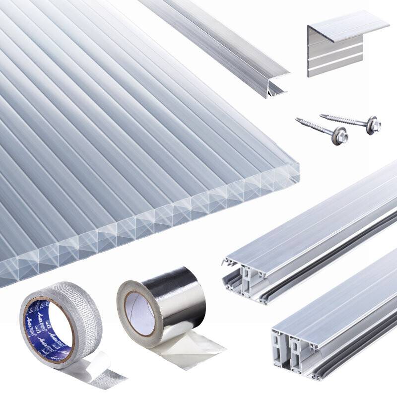 Polycarbonat Stegplatten | Terrassendach-Set | Heatbloc Stegplatte | Thermoverlegeprofil | 25 mm | opal-weiß von T&J