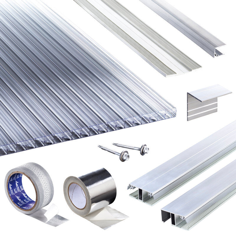 Polycarbonat Stegplatten | Terrassendach-Set | Klassik Top X Stegplatte | Kombinationsverlegeprofil | 16 mm | glasklar Polycarbonat Stegplatten | Terrassendach-Set | Klassik Top X Stegplatte | Kombinationsverlegeprofil | 16 mm | glasklar von T&J