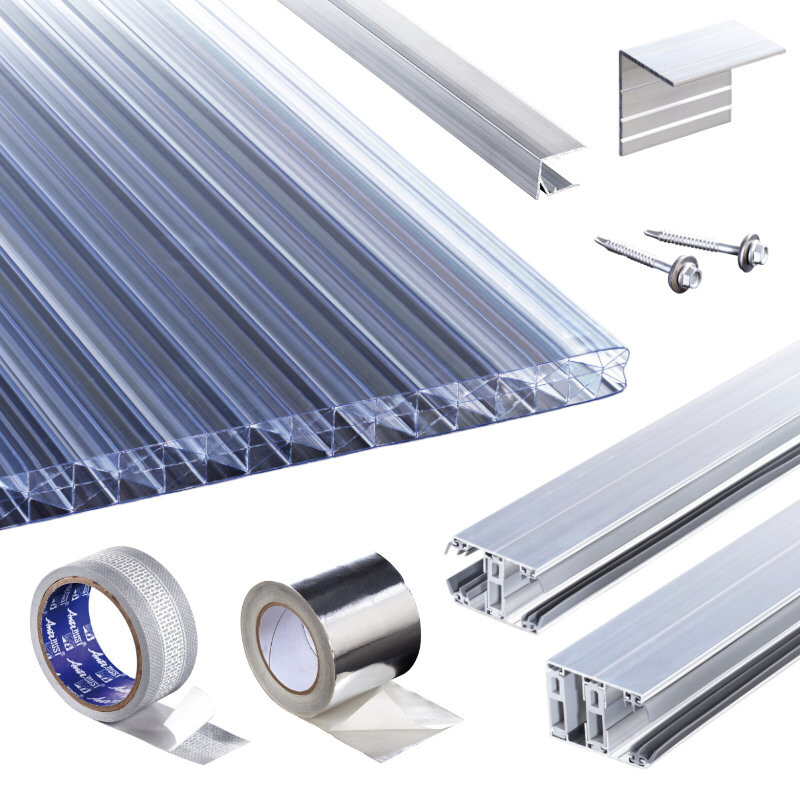 Polycarbonat Stegplatten | Terrassendach-Set | Thermo X Stegplatte | Thermoverlegeprofil | 25 mm | glasklar von T&J