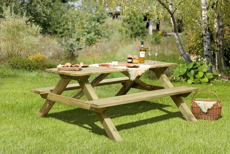 T&J ELLA Picknicktisch B 180 x T 170 x H 75 cm von T&J