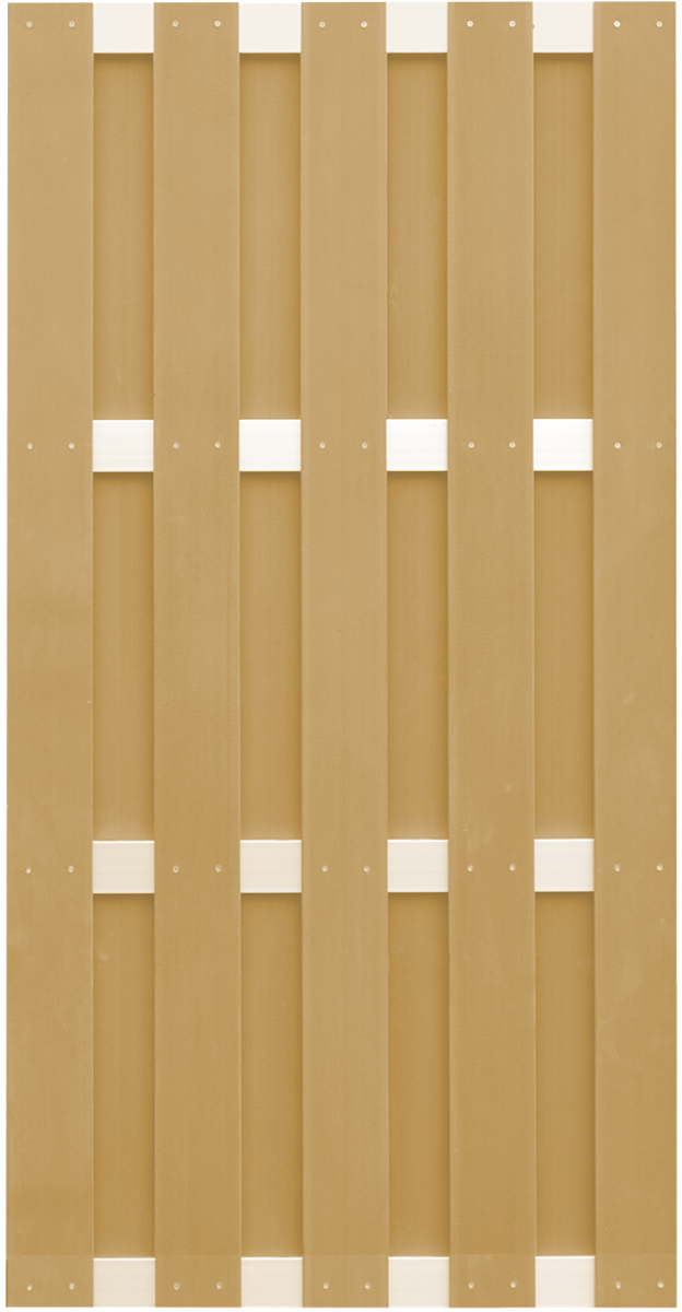 T&J JINAN-Serie sand 90 x 180 cm, WPC-Bretterzaun Querriegel ALU anodisiert von T&J
