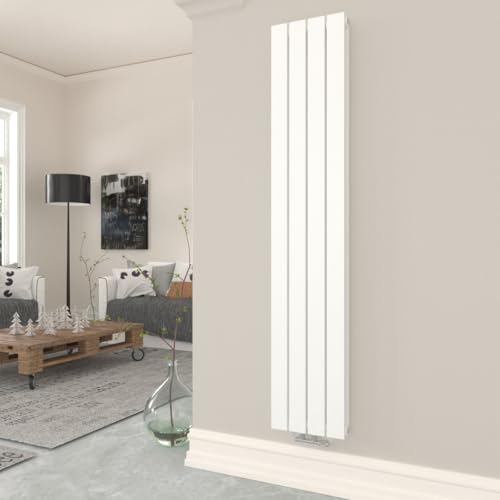 T&K Heizkörper Flach 1600x308mm Weiß Doppellagig Design Heizkörper, Vertikal Moderne Paneelheizkörper Badheizkörper Für Mittelanschluss Heizung von T&K