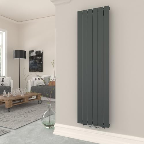 T&K Heizkörper Flach 1600x462mm Anthrazit Einlagig Design Heizkörper, Vertikal Moderne Paneelheizkörper Badheizkörper Für Mittelanschluss Heizung von T&K