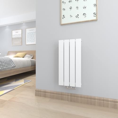 T&K Heizkörper Flach 630x308mm Weiß Einlagig Design Heizkörper, Horizontal Moderne Paneelheizkörper Badheizkörper Für Mittelanschluss Heizung von T&K