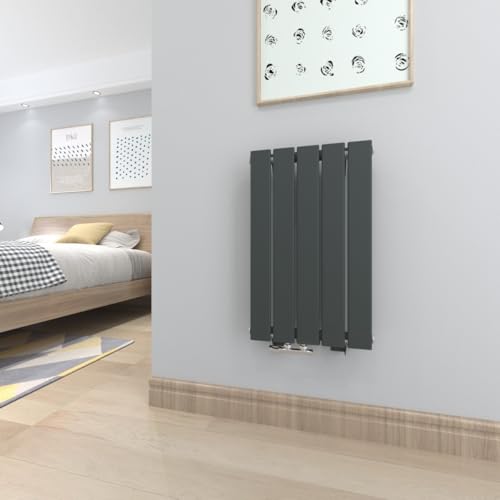 T&K Heizkörper Flach 630x385mm Anthrazit Einlagig Design Heizkörper, Horizontal Moderne Paneelheizkörper Badheizkörper von T&K