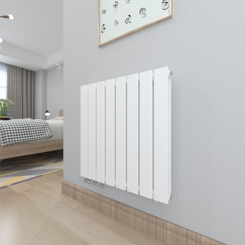 T&K Heizkörper Flach 630x616mm Weiß Doppellagig Design Heizkörper, Horizontal Moderne Paneelheizkörper Badheizkörper Für Seitenanschluss Heizung von T&K