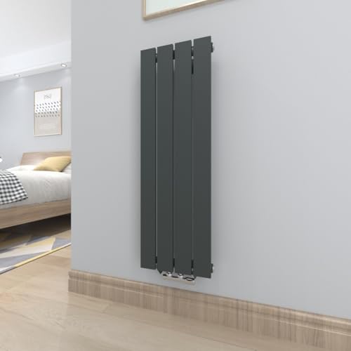 T&K Heizkörper Flach 930x308mm Anthrazit Einlagig Design Heizkörper, Horizontal Moderne Paneelheizkörper Badheizkörper Für Mittelanschluss Heizung von T&K
