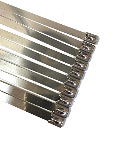 Edelstahl Kabel, Metall Kabelbinder SS304 & SS3016 Stahl Extra Lang und große (schwere) 10PIECES von T&R