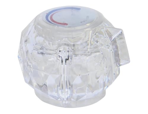 T & T Hardware Klarer Acryl-Wasserhahnknauf, kompatibel mit BR-1-Kartusche für Briggs, Cole, Bradley, Sayco und Kohler Wasserhähne, inkl. rot/blauer Index-Taste von T & T Hardware