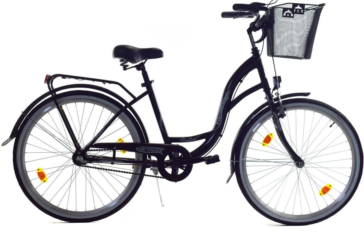 T&Y Trade Cityrad 26 Zoll Mädchen Damen City Fahrrad Rad Bike 3 GANG NEXUS Reflex Schwar, 3 Gang Shimano, Nabenschaltung, Rücktritt, Gepäckträger, Licht, 3 Nexus Gang, Seitenständer, Korb von T&Y Trade