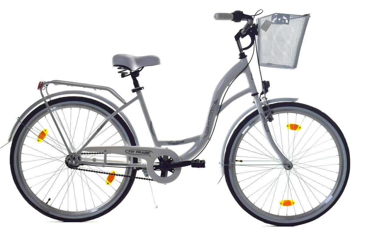 T&Y Trade Cityrad 26 Zoll Mädchen Damen City Fahrrad Rad Bike 3 GANG NEXUS Reflex Weiß, 3 Gang Shimano, Nabenschaltung, Rücktritt, Gepäckträger, Licht, 3 Nexus Gang, Seitenständer, Korb von T&Y Trade