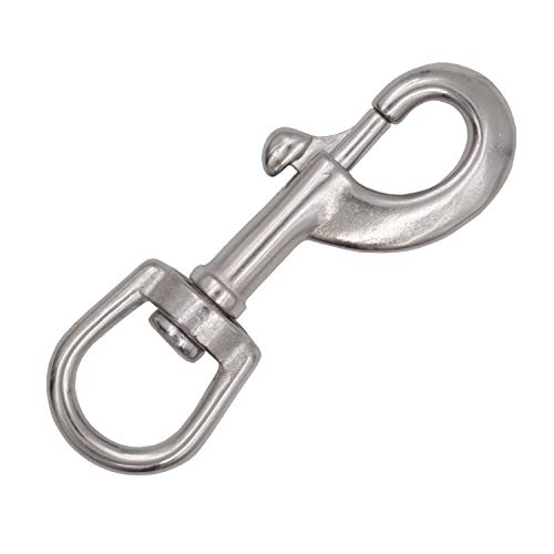 1 Stück 64x10mm Wirbelkarabiner Edelstahl V4A Inox Augwirbelhaken Bolzenkarabiner drehbare Öse von T::A