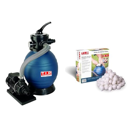 Bundle aus T.I.P. Sandfilteranlage Pool Filter Set SPF 180 30307 + T.I.P. Pool-Filtermaterial 700g, Filter Balls Waschbar, BEASAN 700 CB, 30446 von T.I.P.