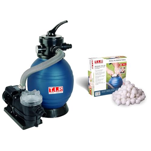 Bundle aus T.I.P. Sandfilteranlage Pool Filter Set SPF 250 F 30308 + T.I.P. Pool-Filtermaterial 700g, Filter Balls Waschbar, BEASAN 700 CB, 30446 von T.I.P.