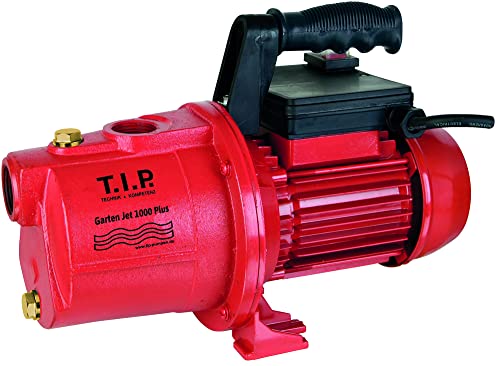 T.I.P. Gartenpumpe Guss (3.500 l/h Fördermenge, 46 m Förderhöhe, 4,6 bar Druck, 800 W, selbstansaugend, laufruhig, Jet-Hydrauliksystem, ergonomischer Handgriff, robust) Garten-Jet 1000 Plus, 30186 von T.I.P.