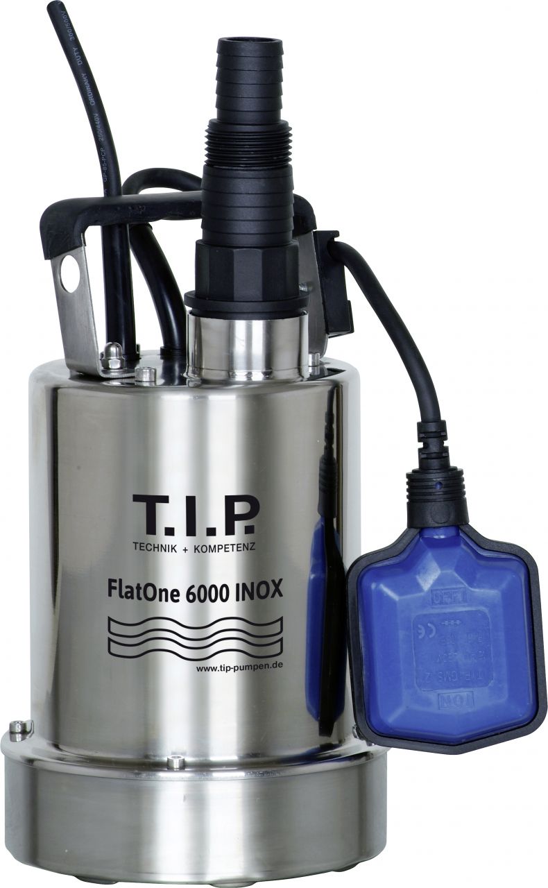 T.I.P. Klarwasser Tauchpumpe FlatOne 6000 IX 6.000 l/h 6 m 300 Watt von T.I.P.