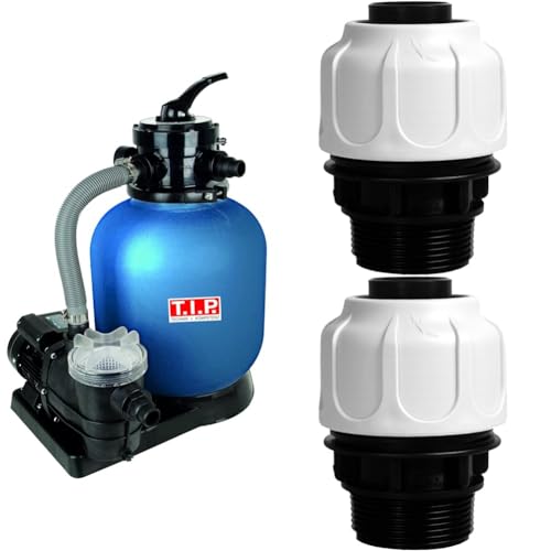 T.I.P. Pool Filter Set Sandfilteranlage SPF 370 F + T.I.P. Schlauchanschluss Klemmverschraubung + T.I.P. Schlauchanschluss Klemmverschraubung von T.I.P.