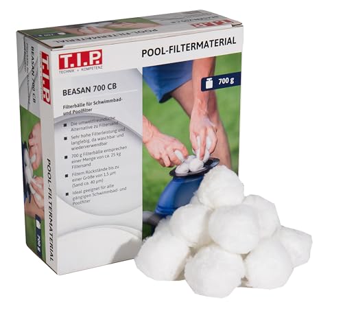 T.I.P. Pool Filterballs 700 g (Ersatz für Filtersand/Glas, 700 g Filter Balls = 25 kg Filtersand, für Sandfilteranlage, Waschbar, Wiederverwendbar, Langlebig, Ressourcenschonend) BEASAN 700 CB, 30446 von T.I.P.