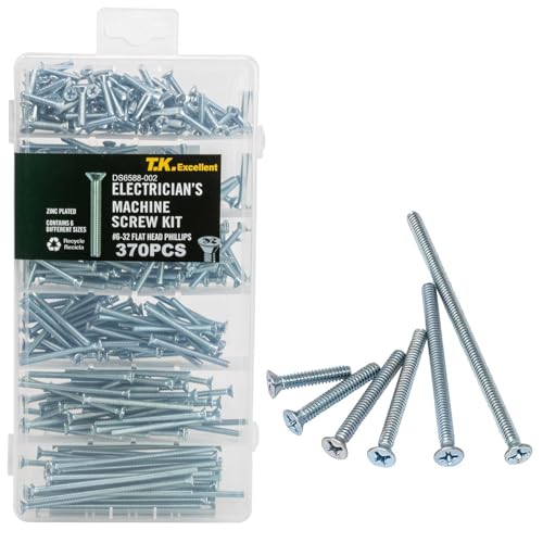 T.K.Excellent Flat Head Phillips # 6–32 Elektriker Maschinenschraube Kit, 370 PCS T.K.Excellent Flat Head Phillips # 6–32 Elektriker Maschinenschraube Kit, 370 PCS von T.K.Excellent