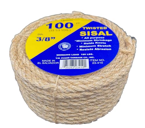 T.W Evans Cordage Co. 23-410 3/8 Zoll x 300 m gedrehtes Sisalseil, Hellbraun, Onе Paсk von T.W. Evans Cordage Co.