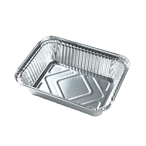 20 Stück Aluschalen Grillschalen Aluminiumschalen, Aluschalen Eckig Aluschalen Grill Schalen Alubehälter Grillschalen Tropfschalen Einweg für das Kochen, Rösten, Backend 410ML /680ML (410ML) von T-