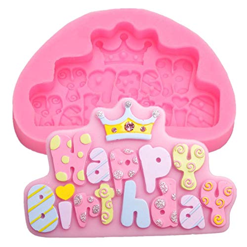 3D "Happy Birthday" Silikonformen Springform Geburtstag Alphabet Rand Silikon Schokoladenformen Buchstaben Silikon Fondant Kuchen Formen für Geburtstag Party Kuchen Topper Dekoration von T-