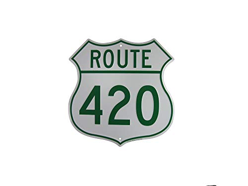 TG, LLC US Highway Route 420 geprägtes Metallschild Lustiges Weed Humor Wanddekoration von T