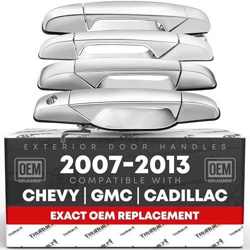 Außentürgriff-Set, vorne/hinten links und rechts, kompatibel mit Chevrolet Avalanche Silverado Suburban Tahoe, GMC Sierra Yukon, Cadillac Escalade – Chrom – OEM 22738721, 22738722 von T1A
