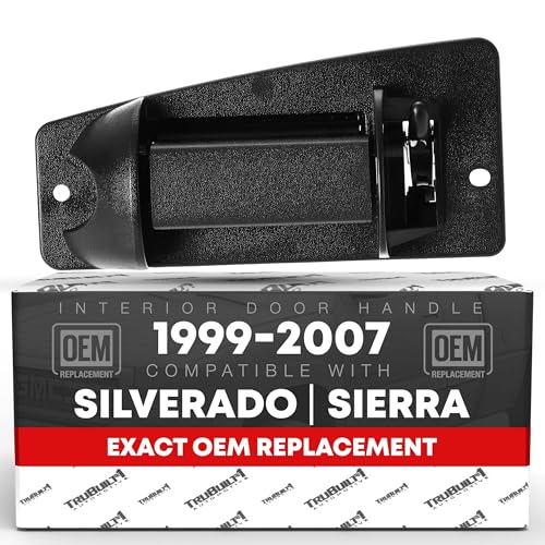 T1A Außentürgriff Ersatz für Chevy Silverado und GMC Sierra 1999–2007, passend für die linke hintere Fahrerseite der erweiterten Kabine, schwarz, T1A-15758172 von T1A