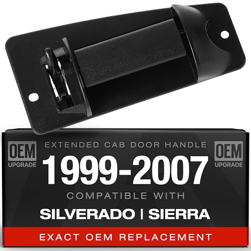 T1A Außentürgriff Ersatz für Chevy Silverado und GMC Sierra 1999–2007, passend für hintere rechte Seite, Beifahrertür der verlängerten Kabine, schwarz, T1A-15758171 von T1A