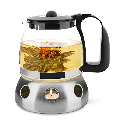 T24 Glasteekanne 1250ml mit Siebaufsatz Hitzebeständig herausnehmbaren Edelstahl Filter Sieb Teesieb inkl. Stövchen, (T24-Kanne) T24 Glasteekanne 1250ml mit Siebaufsatz Hitzebeständig herausnehmbaren Edelstahl Filter Sieb Teesieb inkl. Stövchen, (T24-Kanne) von T24