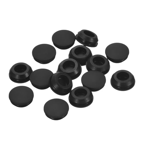 TA-VIGOR 15Stk Silikon Einrastende Lochstopfen – 12-13mm Durchmesser – Gummi Panel Abdeckkappen Rund – wasserdichte Dichtungsstopfen Für Küche, Badezimmer, Garagen – Schwarz von TA-VIGOR