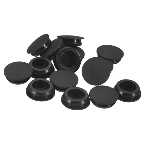 TA-VIGOR 15Stk Silikon Einrastende Lochstopfen – 14.5-15.5mm Durchmesser – Gummi Panel Abdeckkappen Rund – Wasserdichte Dichtungsstopfen Für Küche, Badezimmer, Garagen – Schwarz von TA-VIGOR