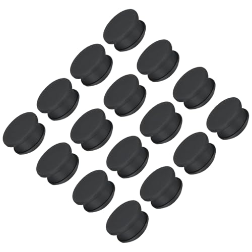 TA-VIGOR 16Stk Silikon Einrastende Lochstopfen – 17mm Durchmesser – Gummi Panel Abdeckkappen Rund – wasserdichte Dichtungsstopfen Für Küche, Badezimmer, Garagen – Schwarz von TA-VIGOR