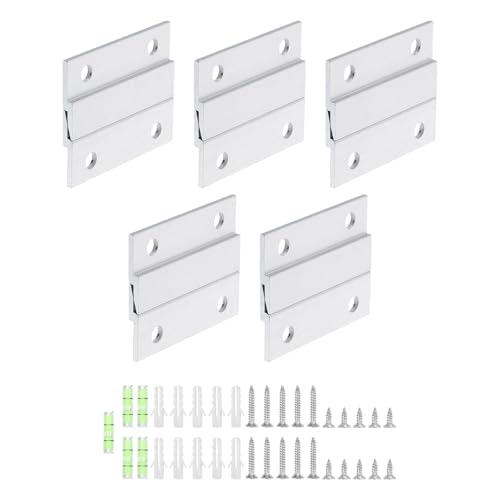 TA-VIGOR 2 Paar französische Klammer-Bilderaufhänger, 5,1 cm, robustes Aluminium, Z-Stangen-Clip, ineinandergreifende Wandhalterung, Set mit Schrauben und Ebenen zum Aufhängen von Spiegeln, Rahmen TA-VIGOR 2 Paar französische Klammer-Bilderaufhänger, 5,1 cm, robustes Aluminium, Z-Stangen-Clip, ineinandergreifende Wandhalterung, Set mit Schrauben und Ebenen zum Aufhängen von Spiegeln, Rahmen von TA-VIGOR