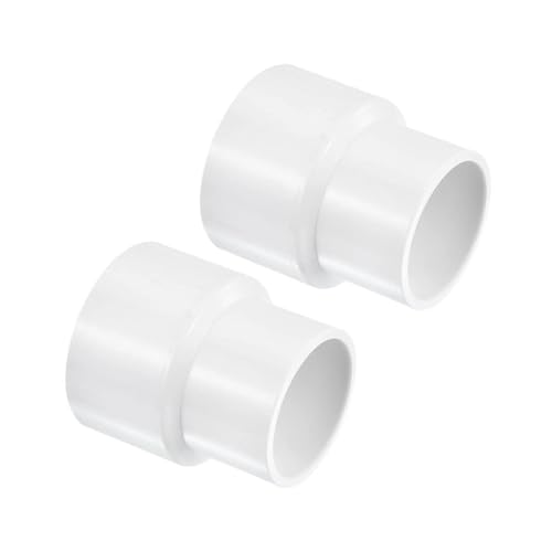 TA-VIGOR PVC-Reduzierkupplung, 50 mm x 40 mm, Rohrverschraubungsadapter, Verbindungsstück, Rohrverschraubung für Wasserversorgung, 2 Stück, Weiß von TA-VIGOR