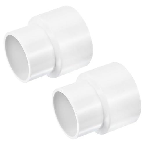 TA-VIGOR PVC-Reduzierkupplung, 63 mm x 50 mm, Rohrverschraubungsadapter, Rohrverschraubung, Rohrverschraubung für Wasserversorgung, 2 Stück, Weiß von TA-VIGOR