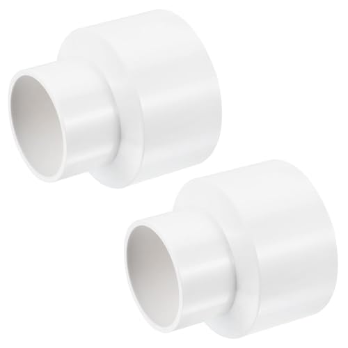TA-VIGOR PVC-Reduzierkupplung, 75 mm x 50 mm, Rohrverschraubungsadapter, Rohrverschraubung, Rohrverschraubung für Wasserversorgung, 2 Stück, Weiß von TA-VIGOR