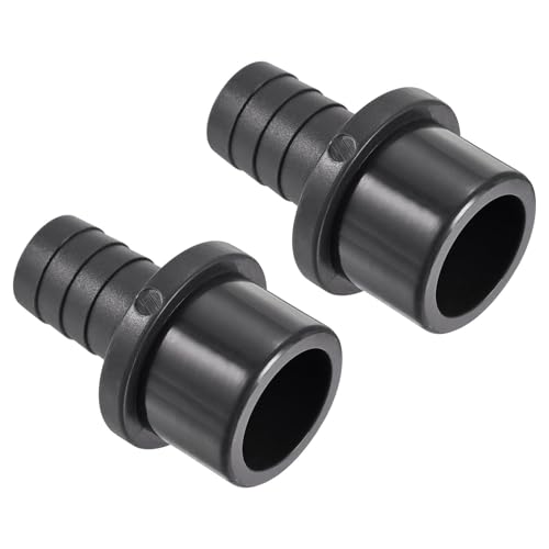 TA-VIGOR PVC-Rohrverschraubung, 10 mm Widerhaken x 20 mm, gerader Rohradapter, Schlauchstutzen, schnell für Wasserschlauch, Bewässerung, Garten, Sanitärrohre (2 Stück, schwarz) von TA-VIGOR