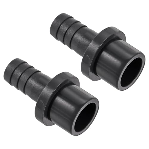 TA-VIGOR PVC-Rohrverschraubung, 12 mm Widerhaken x 20 mm, gerader Rohradapter, Schlauchstutzen, schnell für Wasserschlauch, Bewässerung, Garten, Sanitärrohre (2 Stück, schwarz) von TA-VIGOR