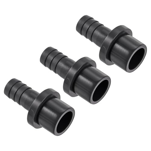 TA-VIGOR PVC-Rohrverschraubung, 12 mm Widerhaken x 20 mm, gerader Rohradapter, Schlauchstutzen, schnell für Wasserschlauch, Bewässerung, Garten, Sanitärrohre (3 Stück, schwarz) von TA-VIGOR